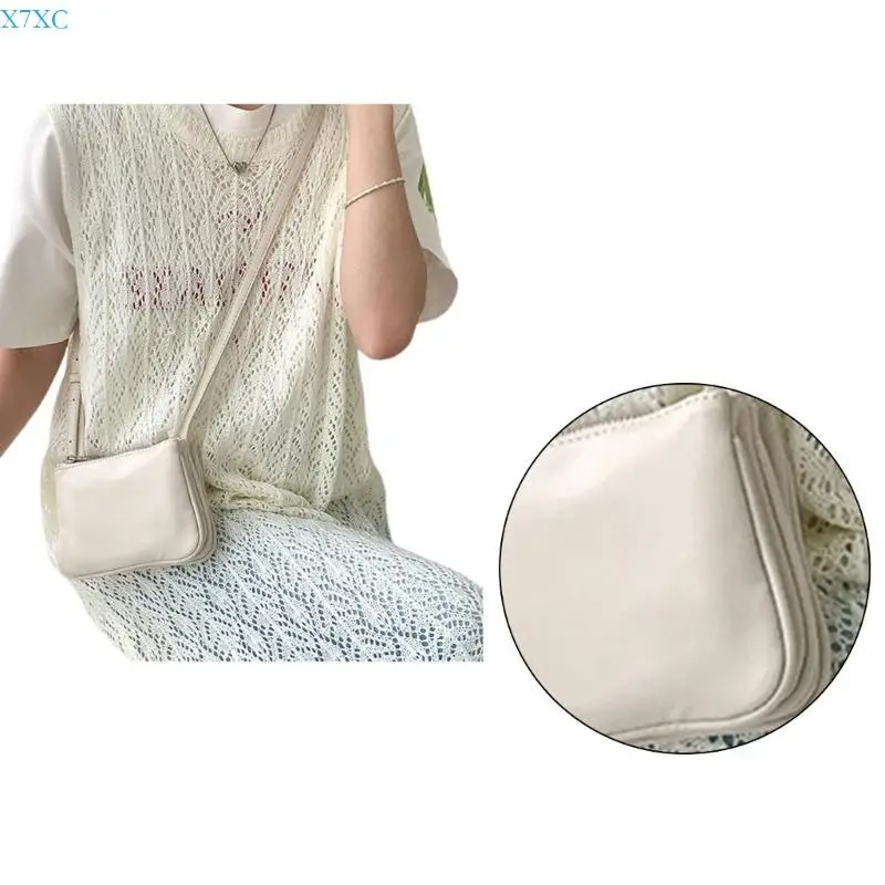 

X7XC 2024 Small Shoulder Purse Eye Catching Crossbody Bag Simple Solid Bag for Women and Girls Soft PU Leather Material