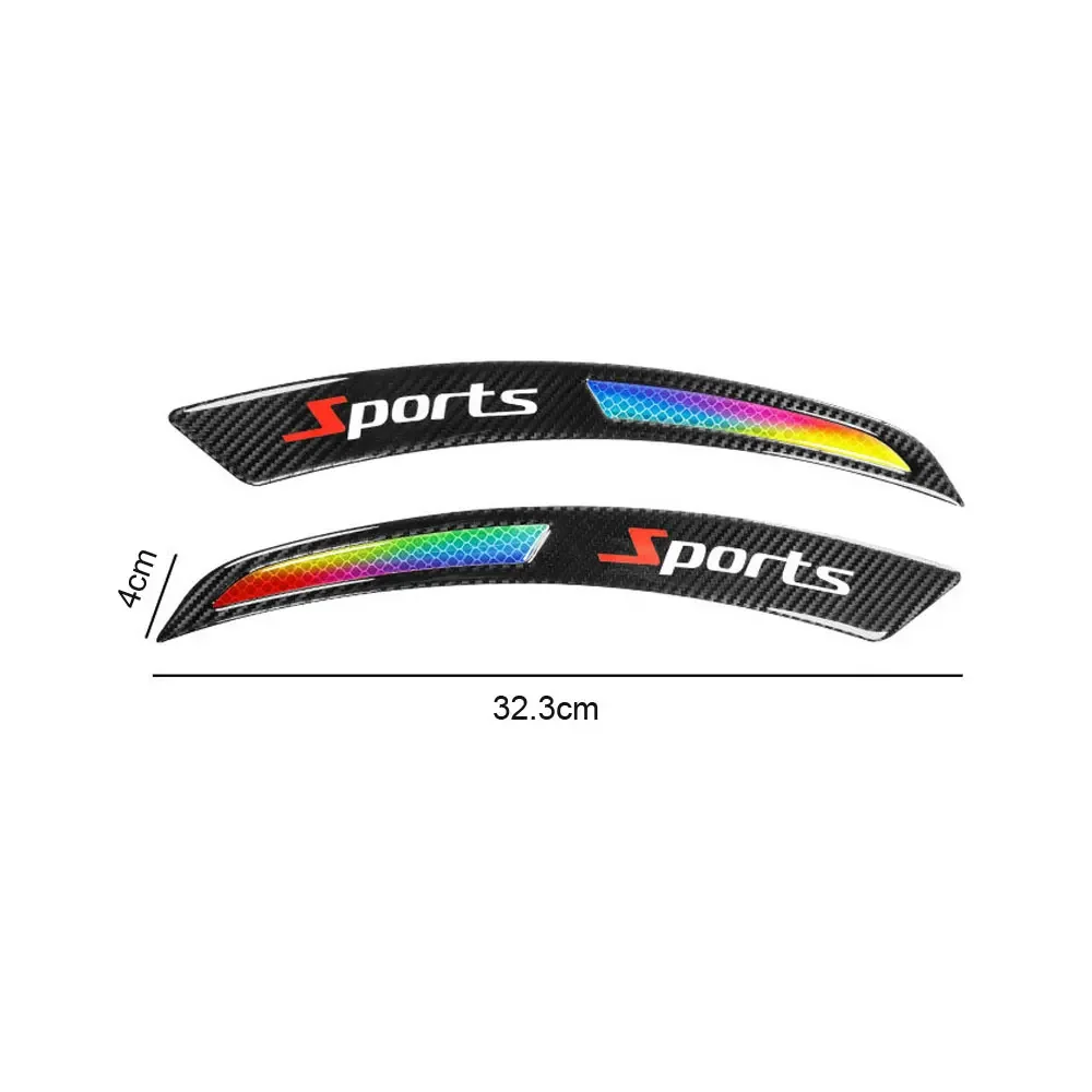 شرائط ملصق سيارة درابزين ، ألياف الكربون ، عاكسة ، عجلة ، الحاجب ، المضادة للتصادم ، العالمي ، 2 قطعة #6