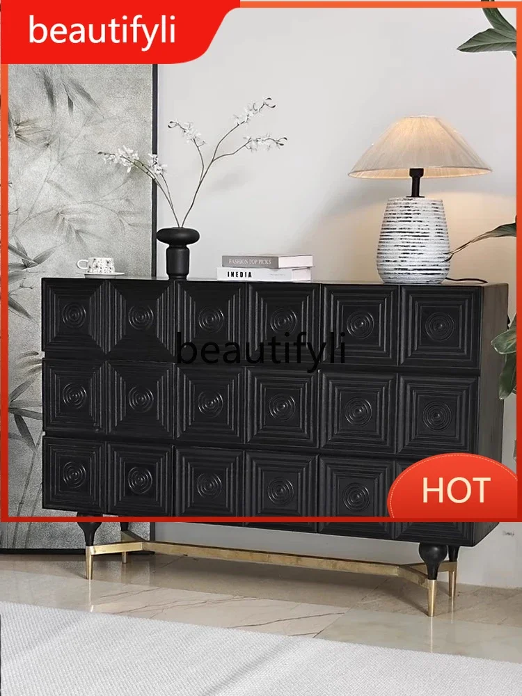 

e8000HТумба в средневековом стиле из массива дерева, декоративный шкаф для гостиной, тумба в стиле ваби-саби, шкаф для хранения вещей в спальне