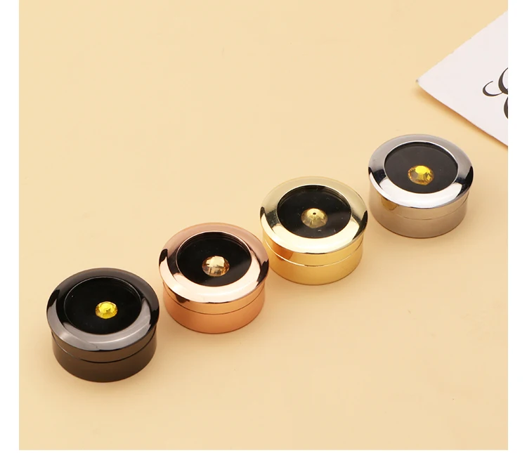 Jewelry Storage Box Gemstone Box Metal Plating Transparent Round Rotating Surface Bare Stone Color Diamond Display Box