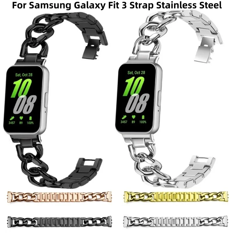Сменный ремешок для Samsung Galaxy Fit 3, браслет, браслет из нержавеющей стали, цепочка для Samsung Galaxy Fit 3, ремешок для часов