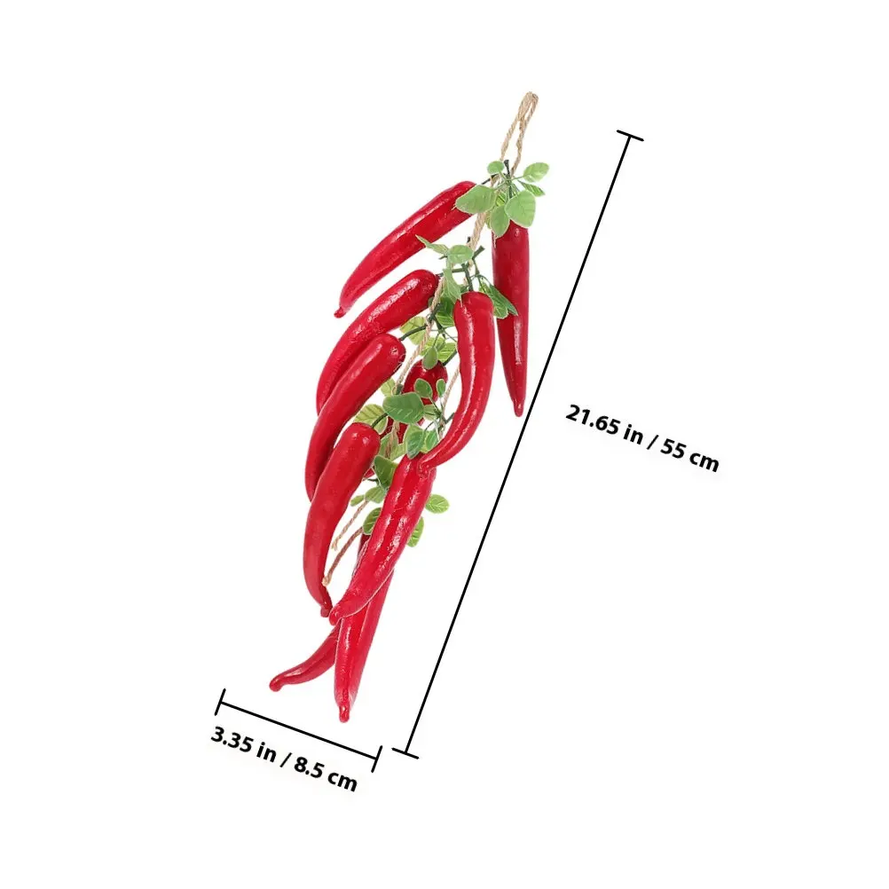 Artificial Chili Pepper Strings Realistic Faux Vegetable Kitchen Restaurant Hanging Decor Set of 4