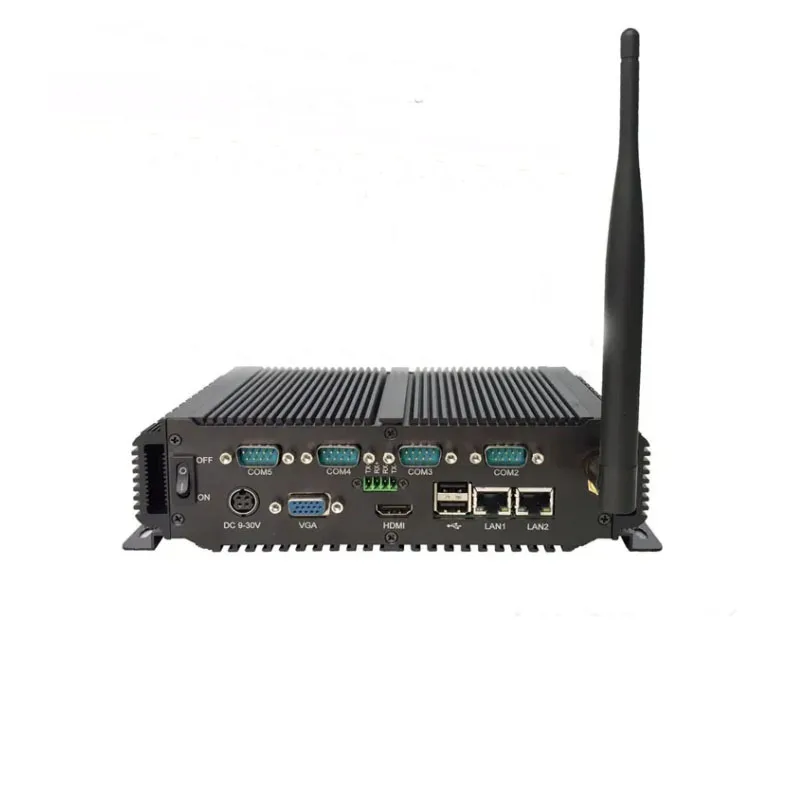 Groothandel Industriële Computer 6 * Com & 4 * Usb 1 * Vga 1 * Hdmi Fanless Embedded Mini Pc xp Systeem 4Gb Ram 64Gb Rom