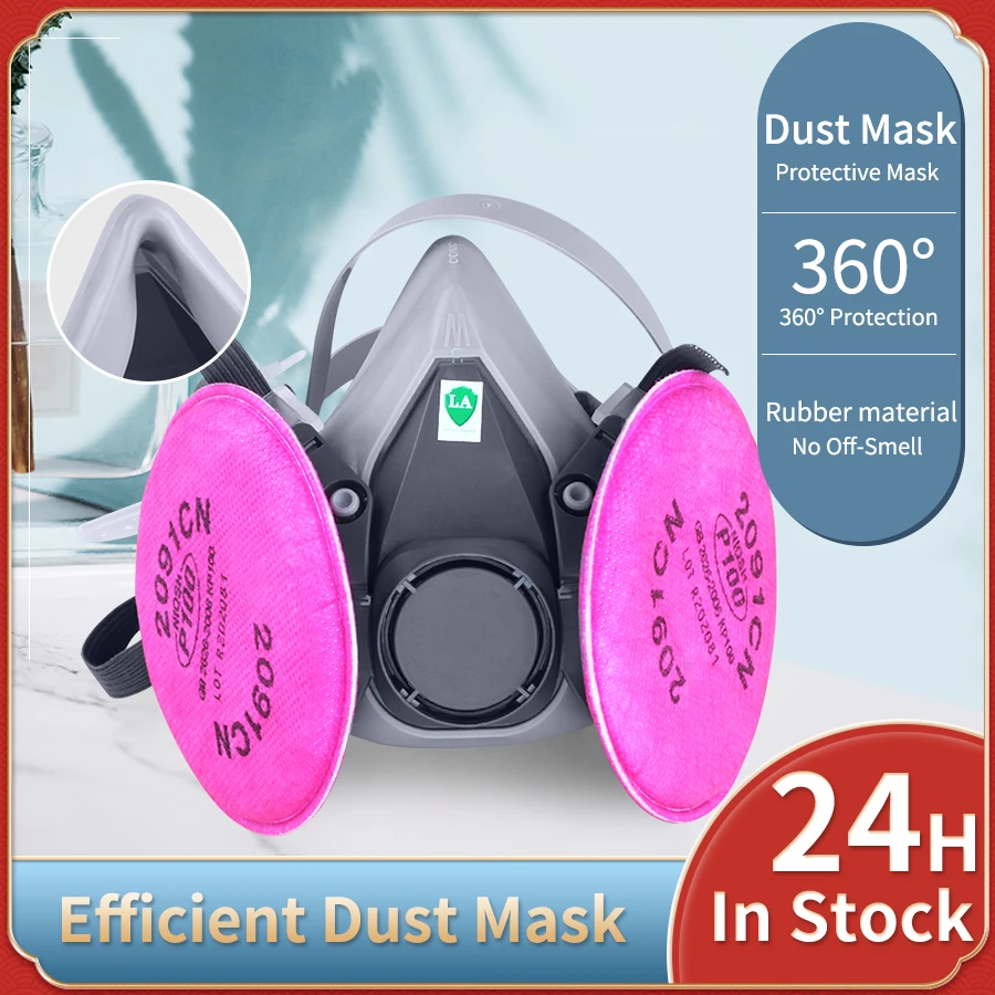 6200 Dust Mask Spray Paint with 2091 P100 Anti-particle Filter Industrial Dustproof PM2.5 Acid Particle Protective Mask