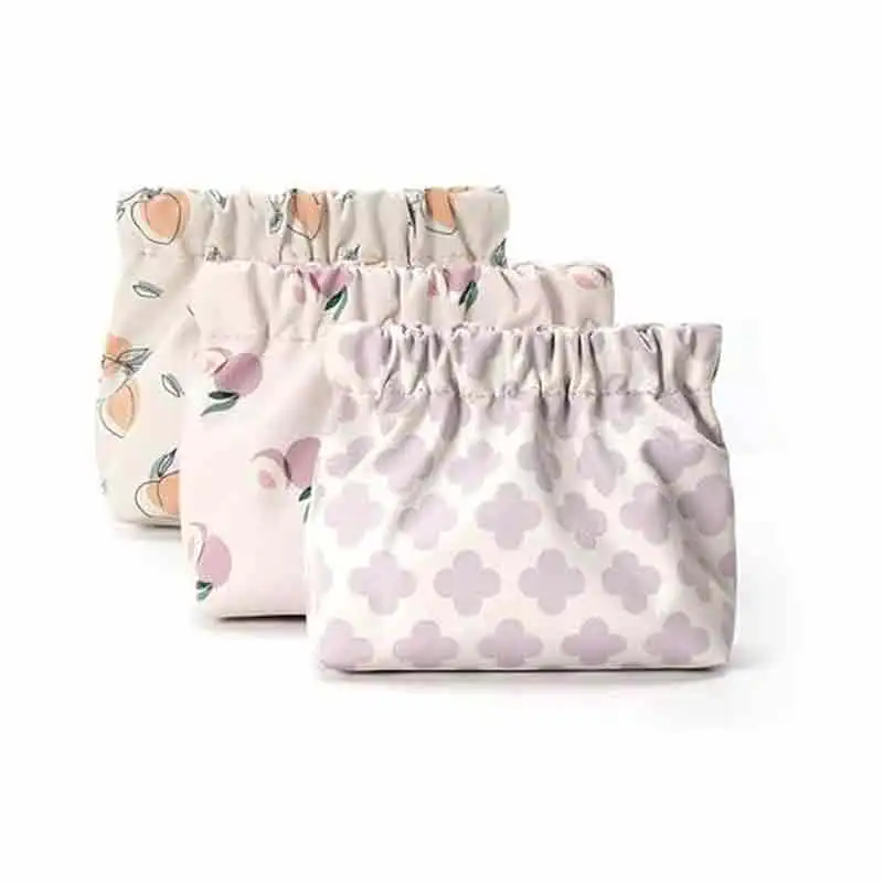 Bolsa pequeña de maquillaje TB03, bolso de almacenamiento con cierre automático, impermeable, sin cremallera, 3 piezas