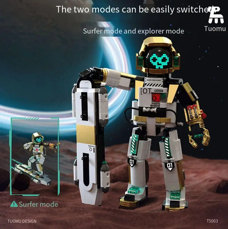 Tijolos de construção de montagem de astronauta da moda-modelo de aviação espacial ornamento de mesa brinquedo de aniversário educacional presente