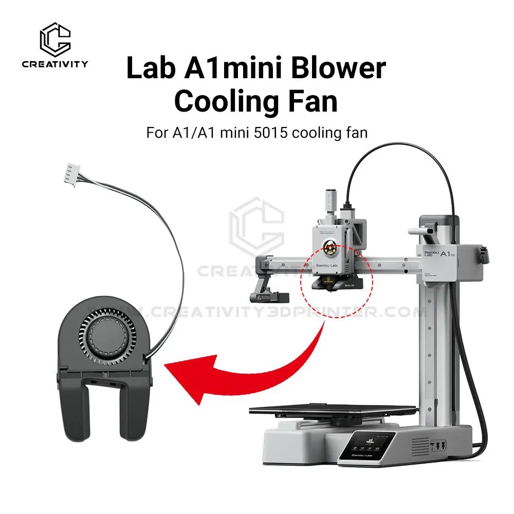 Lab 5015 Turbo Cooling Fan for Bamboo Lab A1 & A1 Mini 3D Printer High Speed Replacement Air-Blower, 24V Part Cooling Fan
