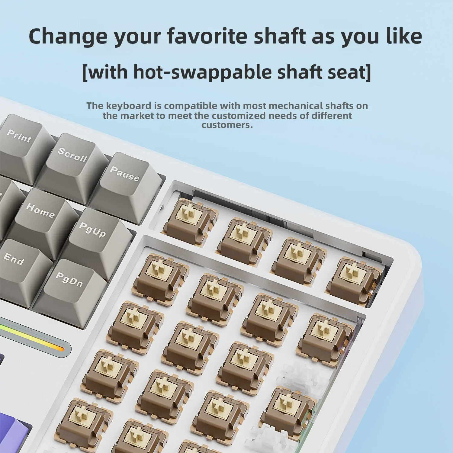 AULA F108/PRO Gaming Keyboard Mechanical RGB Wireless 2.4G Hot Swappable Hifi Switch 100% Layout Custom Accessories Available