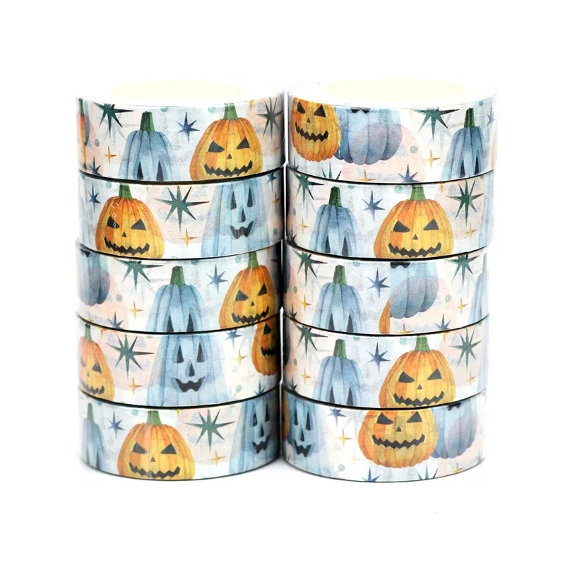 NEW Bulk 10PC/Lot Decor Pumpkin Stars Halloween Washi Tapes for Scrapbooking Journaling Masking Tape Kawaii Papeleria