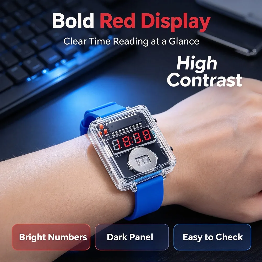 DIY LED Digital Watch Kit Digital Tube Clock Soldering Practice Kit Electronic Circuit Board Assembly Project for Beginners