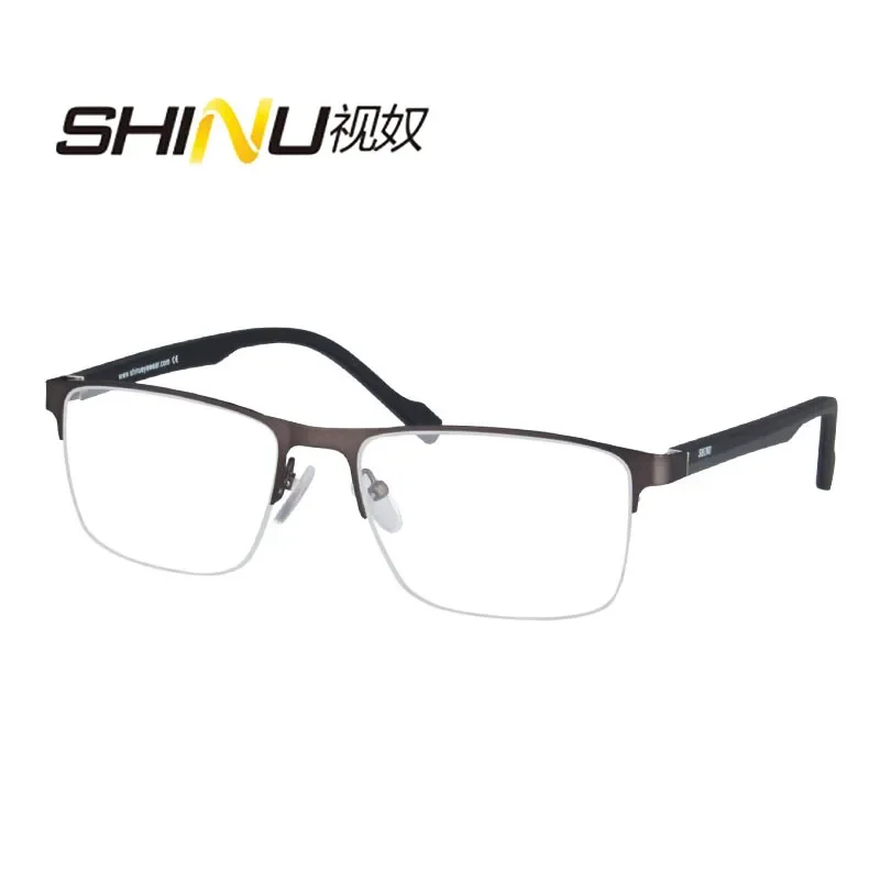 SHINU Brand Men's glasses half frame eyeglasses prescription lenses reading eyewear myopia glasses blue light computer glasses