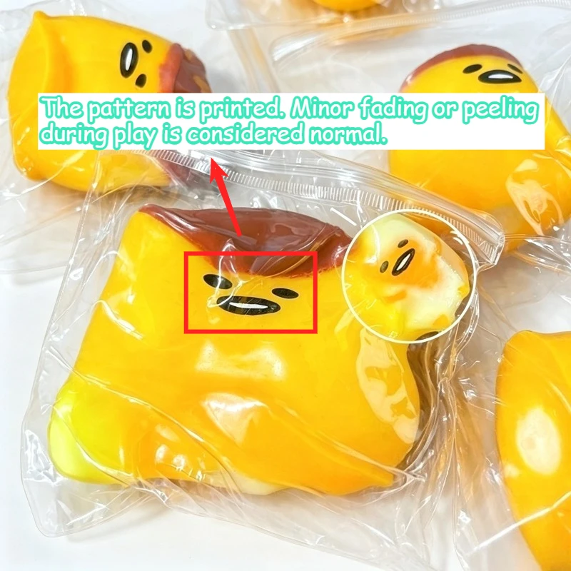 2026New Fluid Printed Caramel Pudding Squishy Toy Egg Shaped Slow Rebound Squeeze Fidget Toy Cute Sensory Stress Relief Vent Toy