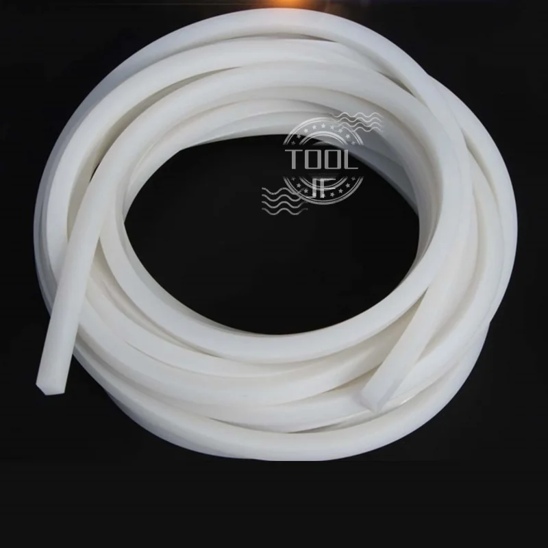 

White Silicone Solid Rectangular Flat Strip - High Temp & Wear Resistant Waterproof Seal Strip Length 1M / 5M/10M Thick 3mm-50mm