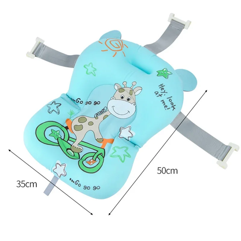 Baby Shower Bath Tub Pad Non-Slip Bathtub Seat Support Mat Newborn Safety Security Bath Support Cushion Foldable Soft Pillow