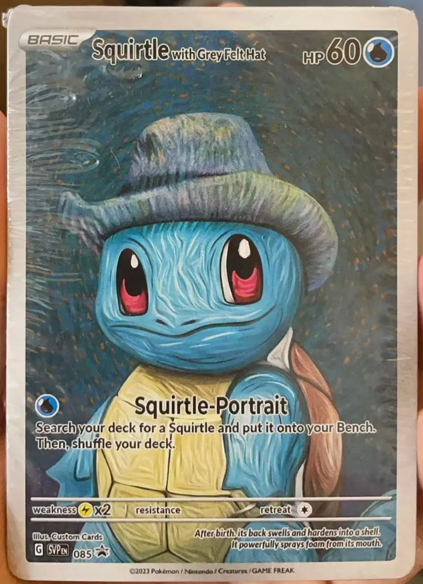 لتقوم بها بنفسك الكرتون Ptcg فان جوخ متحف جمع بطاقة صورة سميرغل غص الإنجليزية الكلاسيكية لعبة ببطاقات ورقية واحدة أنيمي بطاقة ذاتية الصنع