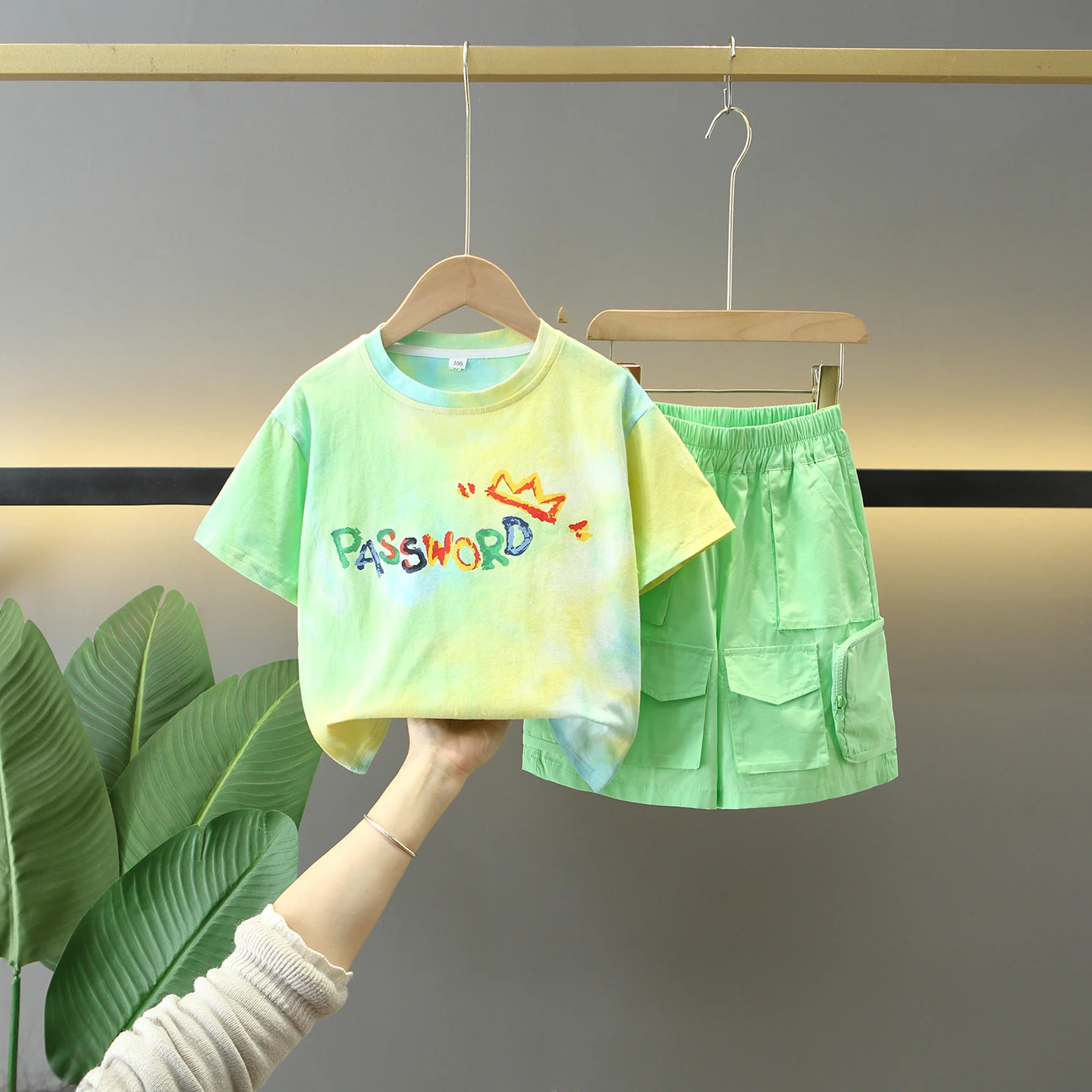 

Boys Summer ort Sve Face ket Five Pants Set Casual Sportswear Trendy Clothes for Middle Small Children