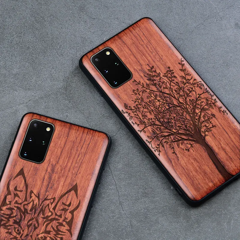 Natural Real Wood Phone Case For Samsung Galaxy S20 Ultra S20 FE S21 Ultra Case Luxury Wooden Cover Funda For Samsung S20 Ultra