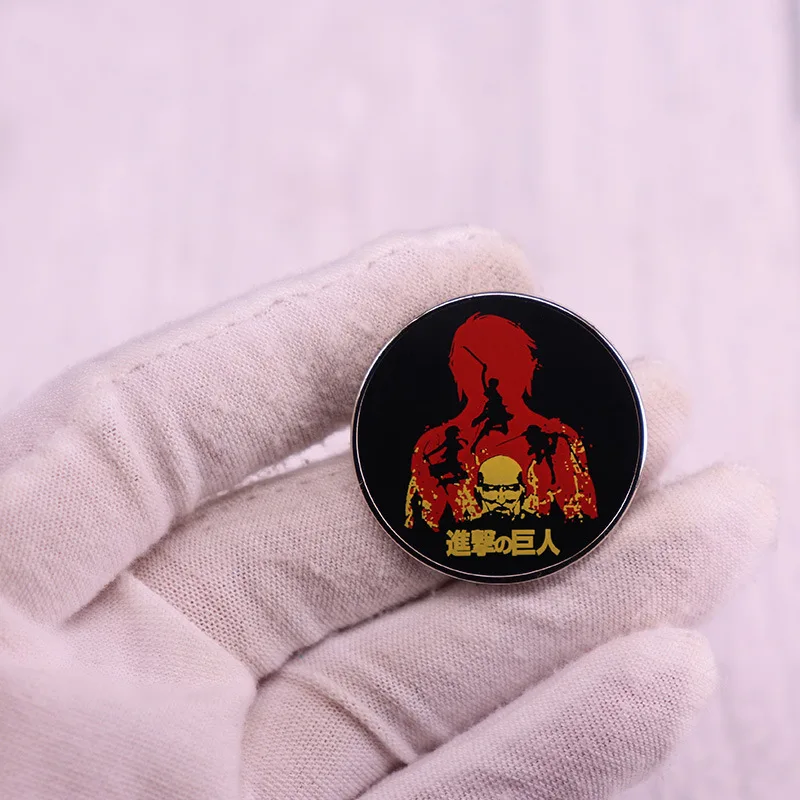 타이탄 라이벌 Ackerman Levi 브로치 애니메이션 및 만화 배지 열정적 인 애니메이션 배지 액세서리에 대한 공격