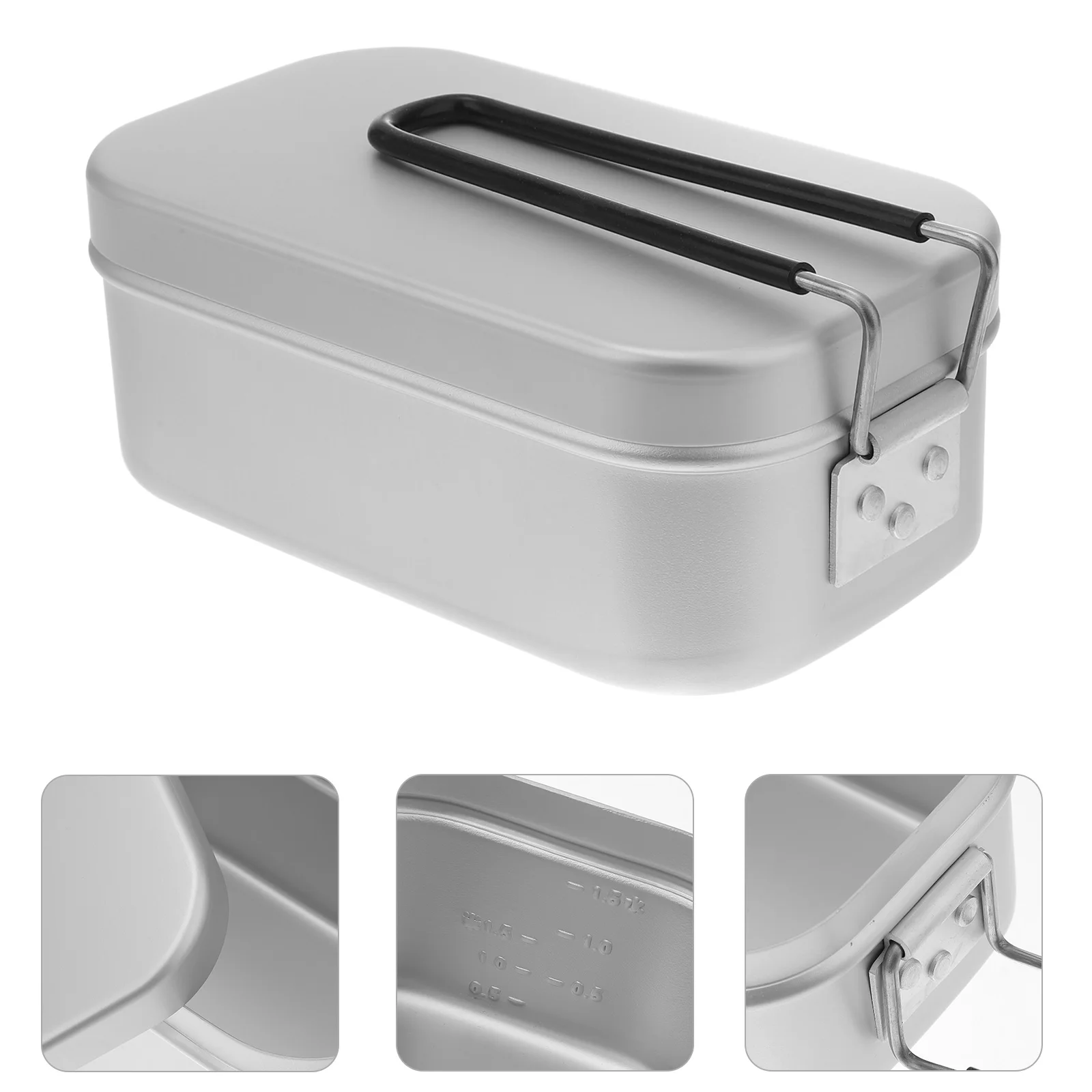 

Camping Lunch Box Metal Container Kit Japanese Style Tin Boxes Lid Lightweight Aluminum Leakproof For School Hiking Outdoor