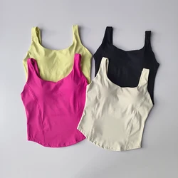 Camisola de alças de fitness de alta resistência para mulheres, sutiã esportivo à prova de choque, alta elasticidade, sutiã ioga nu para desgaste externo, corrida