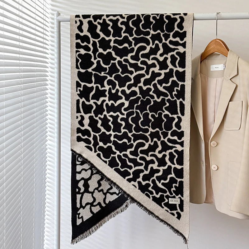 2025, neuer Design-Winterschal aus Kaschmir für Damen – eleganter, warmer Pashmina-Schal mit Leopardenmuster, Poncho und Bufanda – Detail 2