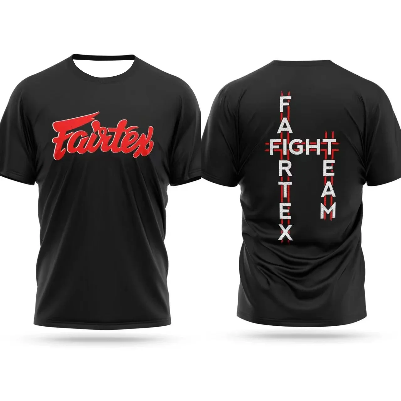 

New Summer Quick-Dry Mens T shirt Fighting Suit Fairtex Printed Sports Comfortable and Breathable Loose Short Sleeve Womens Tops