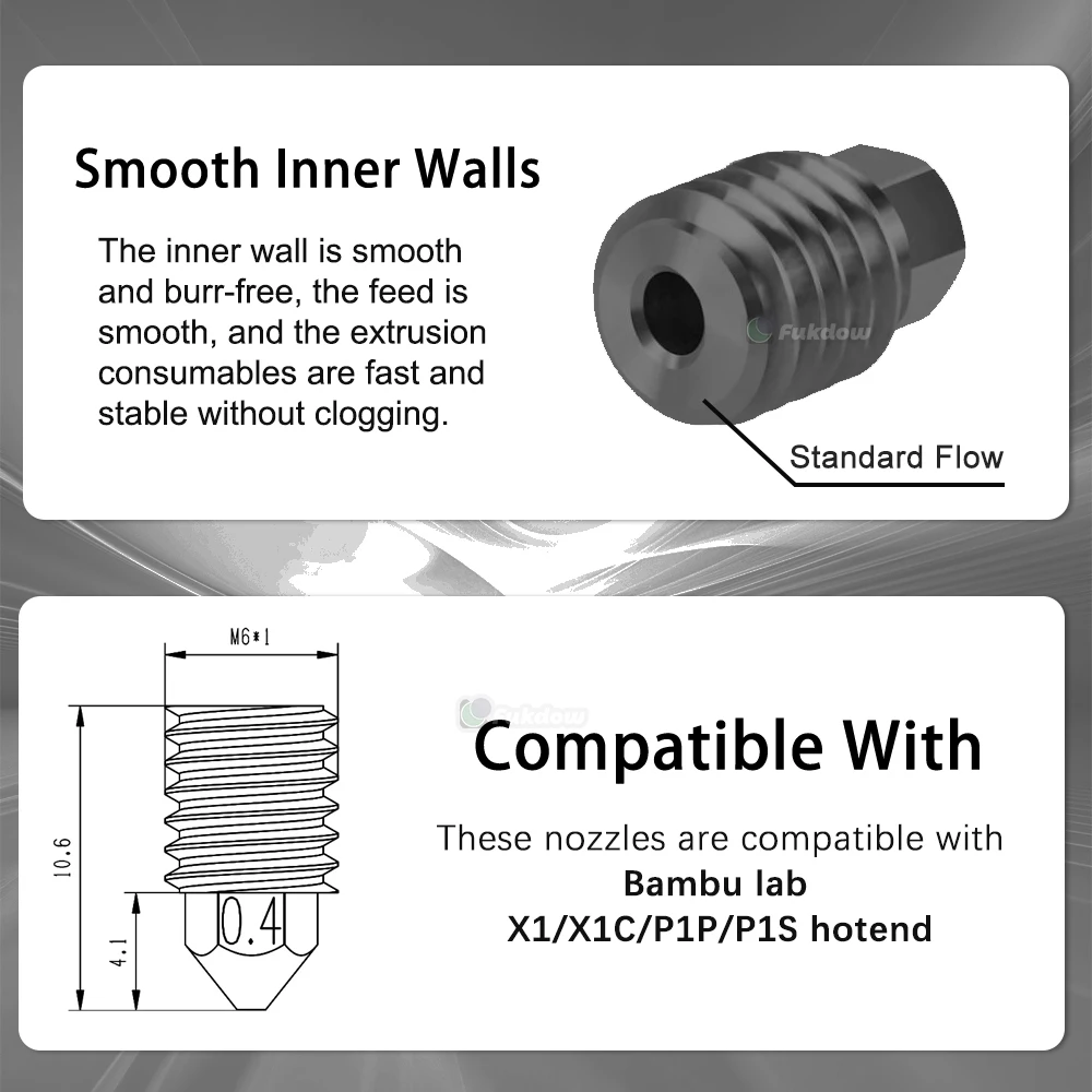 Nozzle For Bambu Lab Hotend kit  Bamboo lab High Flow Hot End High Precision Copper Plating Nozzles 3D Printer Accessories