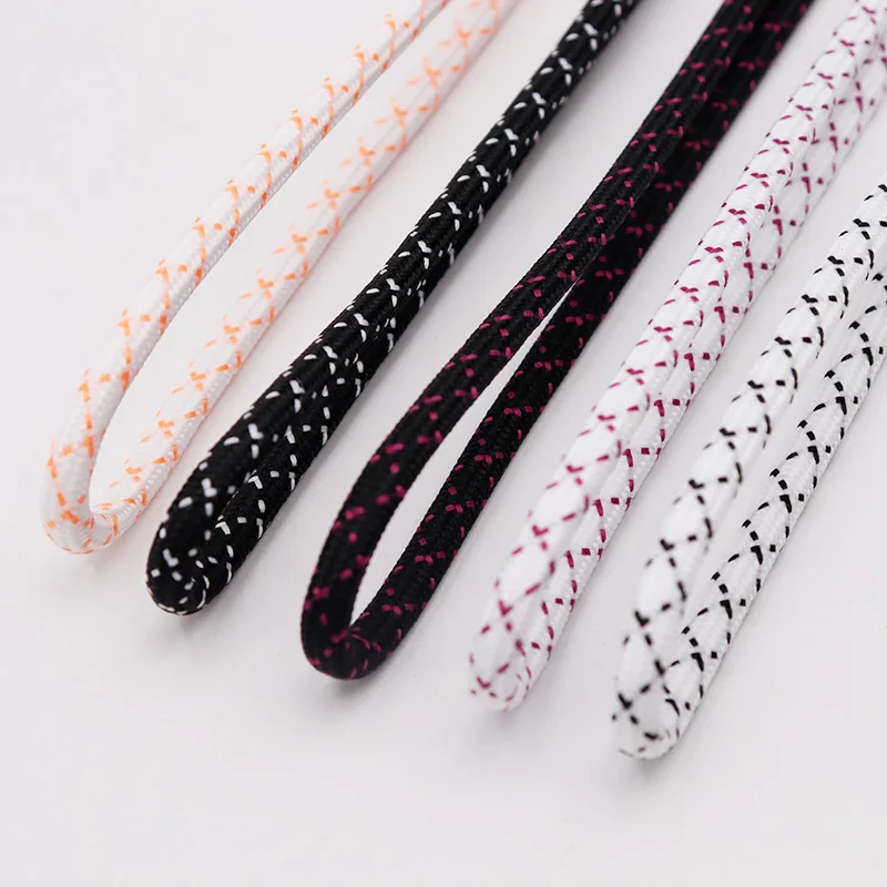 5 Colors Round Two-color Stripe Polyester Material Shoelaces 5mm Wide Casual Sneakers Women 60-200cm Personalized Customization