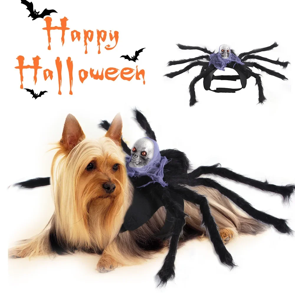 Halloween New Arrivals Pet Spider Creative Chest Back Cat Dog Small Dogs Clothing Skull Transformation Costume Accessories