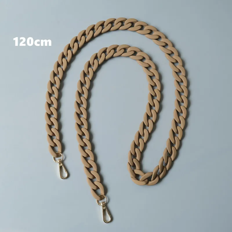 Neue modische Damenhandtaschen-Accessoire-Kette, matt, lila, schwarz, beige, Harz-Kette, mattierter Riemen, Damen-Clutch, Schultertasche, Kette – Detail 17