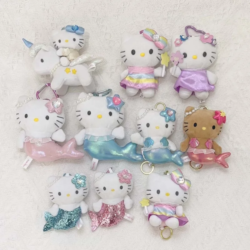 

Милый Hello Kitty NIC Единорог Русалка Фэнтези Плюшевая игрушка Брелок Sanrios Kawaii Фиолетовая Волшебная палочка KT Подвеска Кукла Подарок для девочек Новый