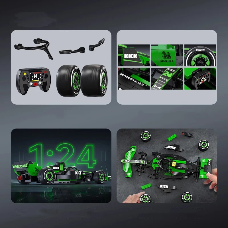 Cada KICK Sauber Team C44 Building Blocks 314PCS 1:24 Sport F1 Auto Numero 24 Giocattoli da costruzione per adulti Bambini Regali di Natale