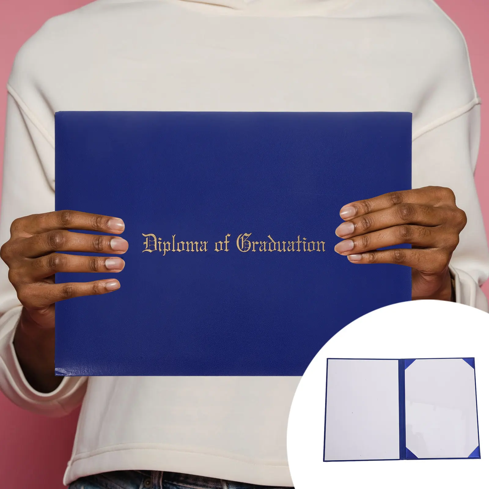 sleek-pvc-sponge-diploma-folder-book-style-single-diploma-cover-for-horizontal-vertical-documents-hard-cover-certificate-holder