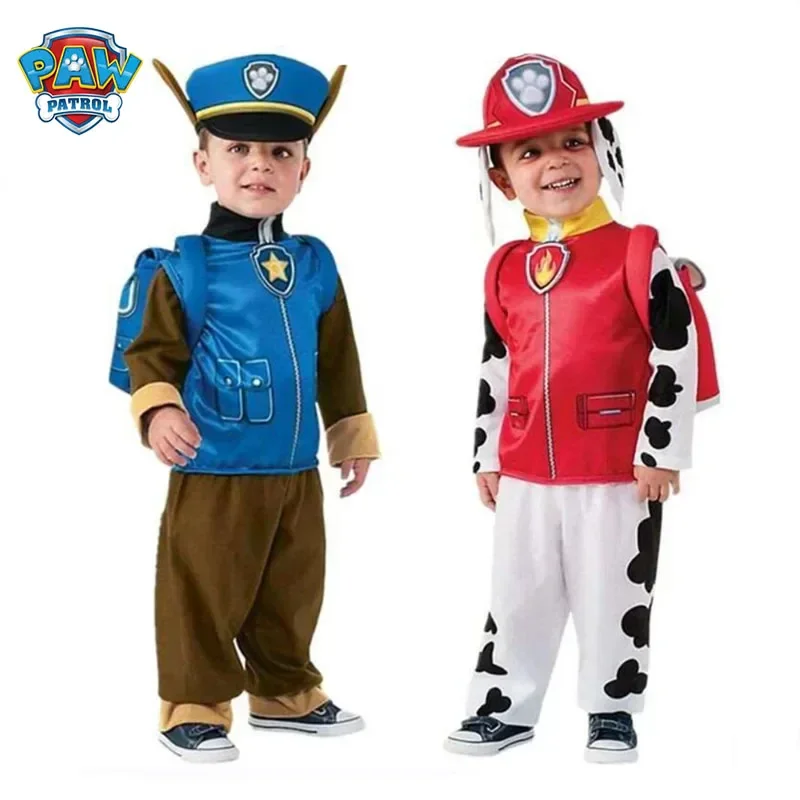 Cosplay Paw Patrol Anime Figure Chase Costume for Kids Stage Performance Outfit Costumes Halloween Dress Up Boy Birthday Gifts