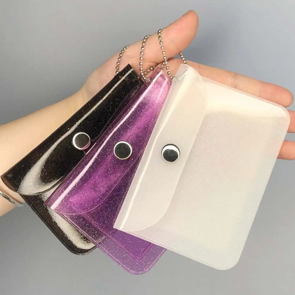 Portable Transparent Bag Pendant Photo Organizer Card Storage Bag Key ring Coin purse Keychain Photo Card Holder Small Wallet