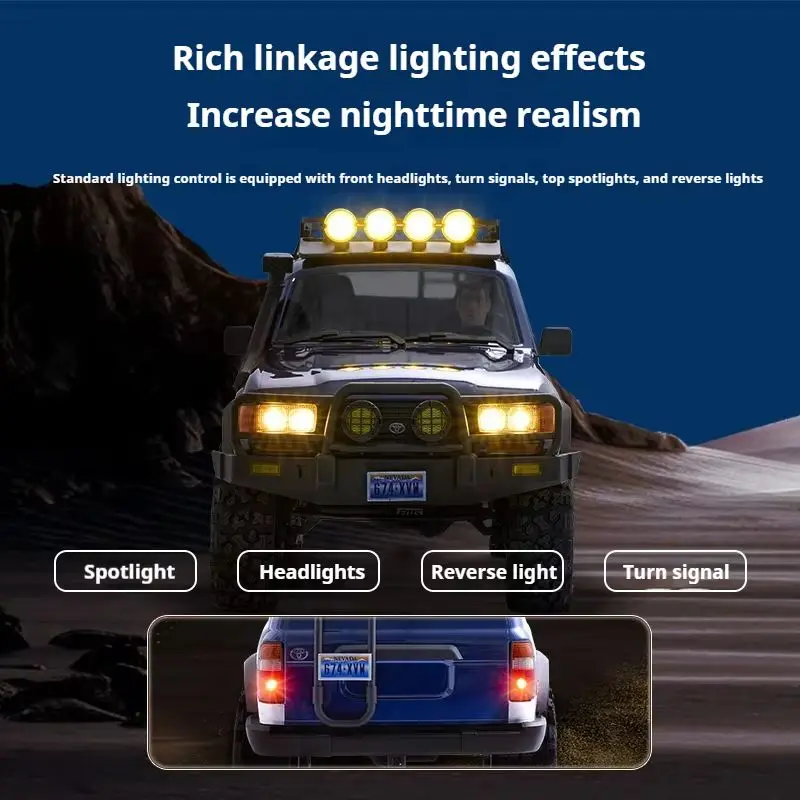 FMS 1/10 FCX 10P Land Cruiser LC80 PRO V2 RC Control remoto sin escobillas coche modelo de escalada todoterreno eléctrico de alta y baja velocidad