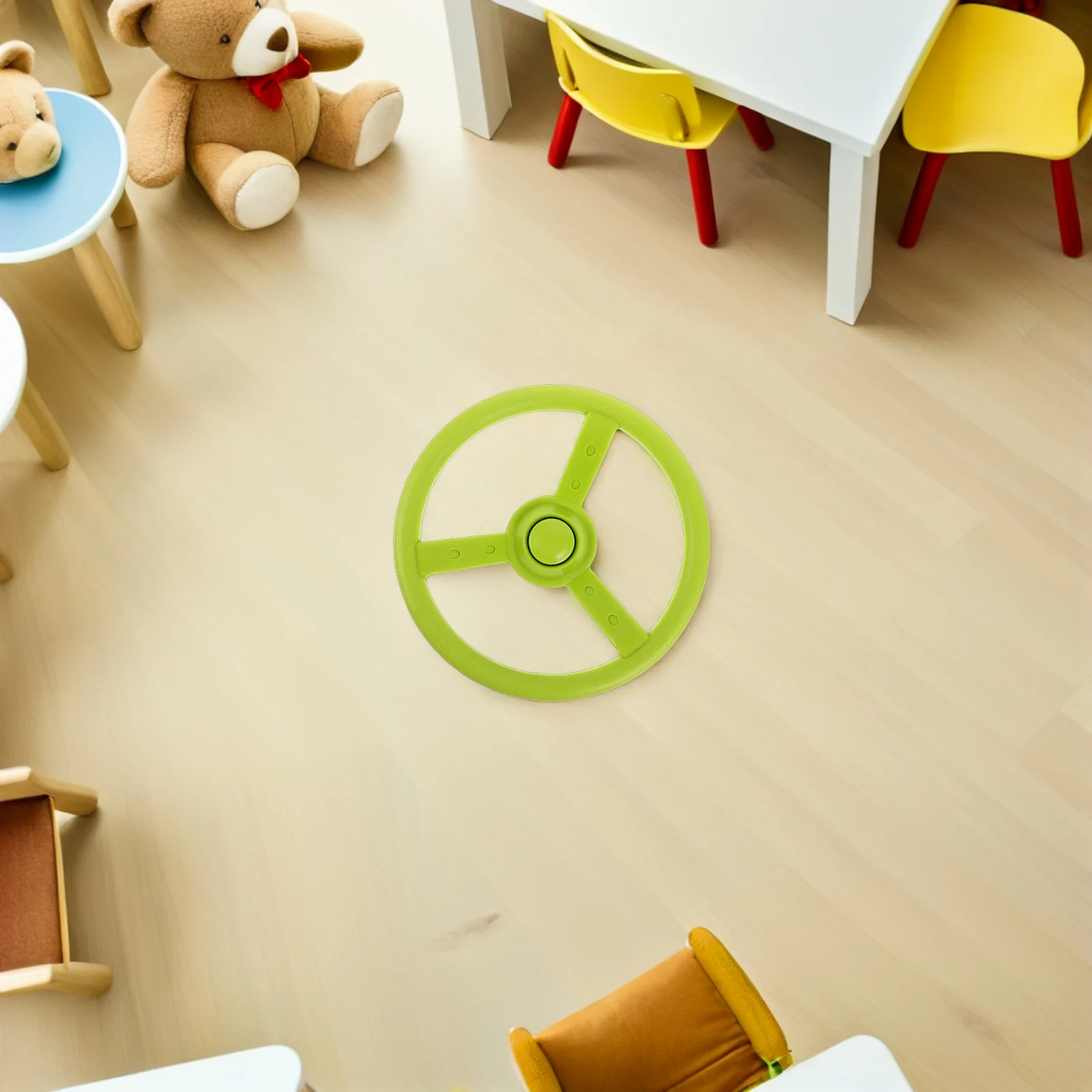 Roda Kemudi Anak-anak Simulasi Mengemudi Struktur Bulat Pegangan Stabil Dalam Ruangan Luar Ruangan Roda Kemudi Bermain Peran