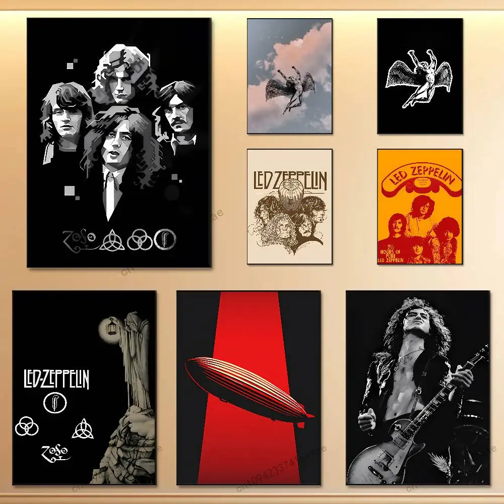 

Band L-Led Z-Zeppelin Hot Poster Art Sticky Wall Waterproof For Bedroom Game Room Wall Home Decor Gifts