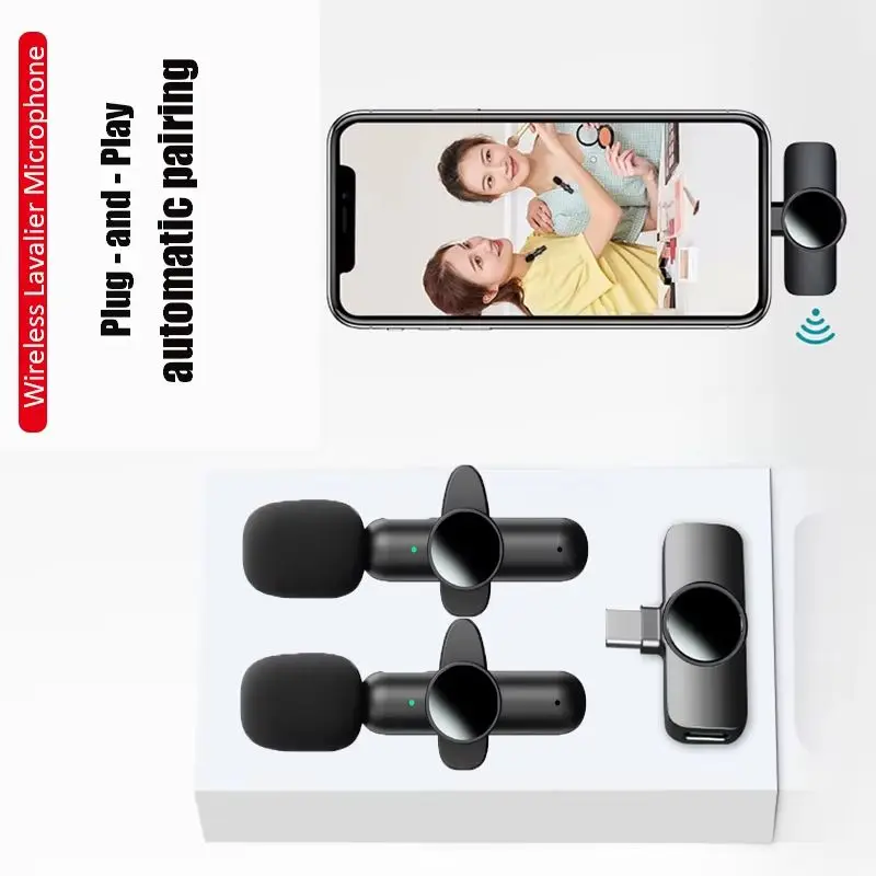 Micrófono Lavalier Inalámbrico 2.4G con Cancelación de Ruido para Grabación de Audio y Video, Compatible con iPhone/iPad/Android/Xiaomi/Samsung, Ideal para Transmisiones en Vivo y Videojuegos