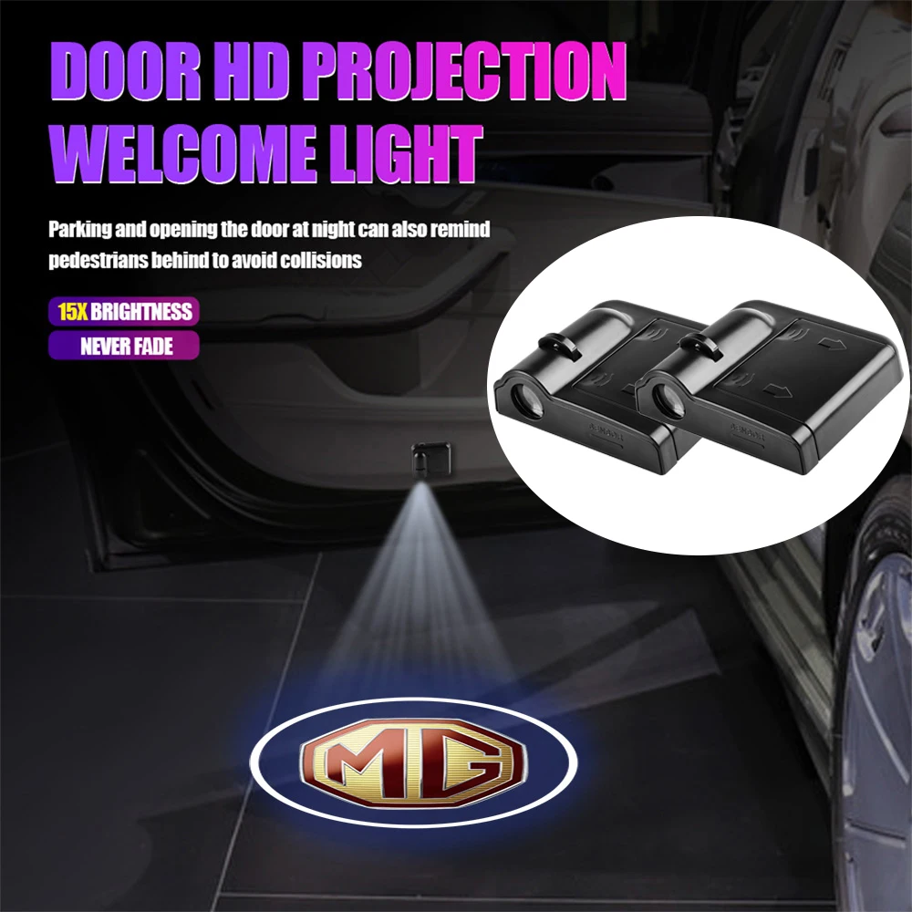 1/2/4PCS Auto Logo Tür Willkommen Projektor Licht Drahtlose Laser Lampe Für MG MORRIS GARAGES ZT HS ZR SW GT TF 3SW HECTOR Orkina MG3