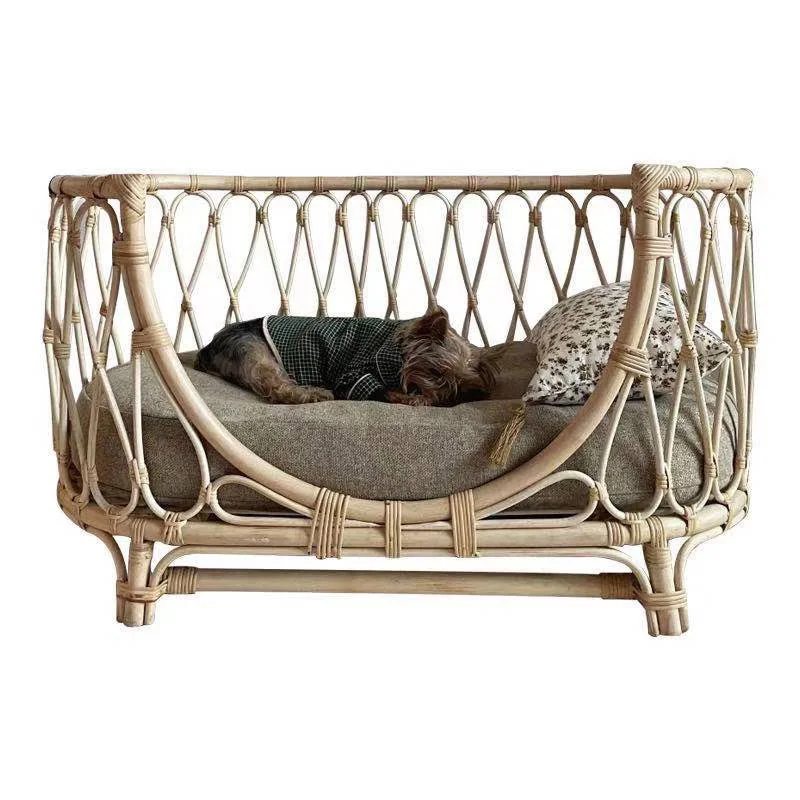 Vine woven pet bed, cat creative dog sofa, rattan chair, personalized baby small rattan bed