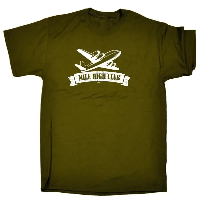 Mile High Club Plane Mens Funny Novelty T Shirt Top