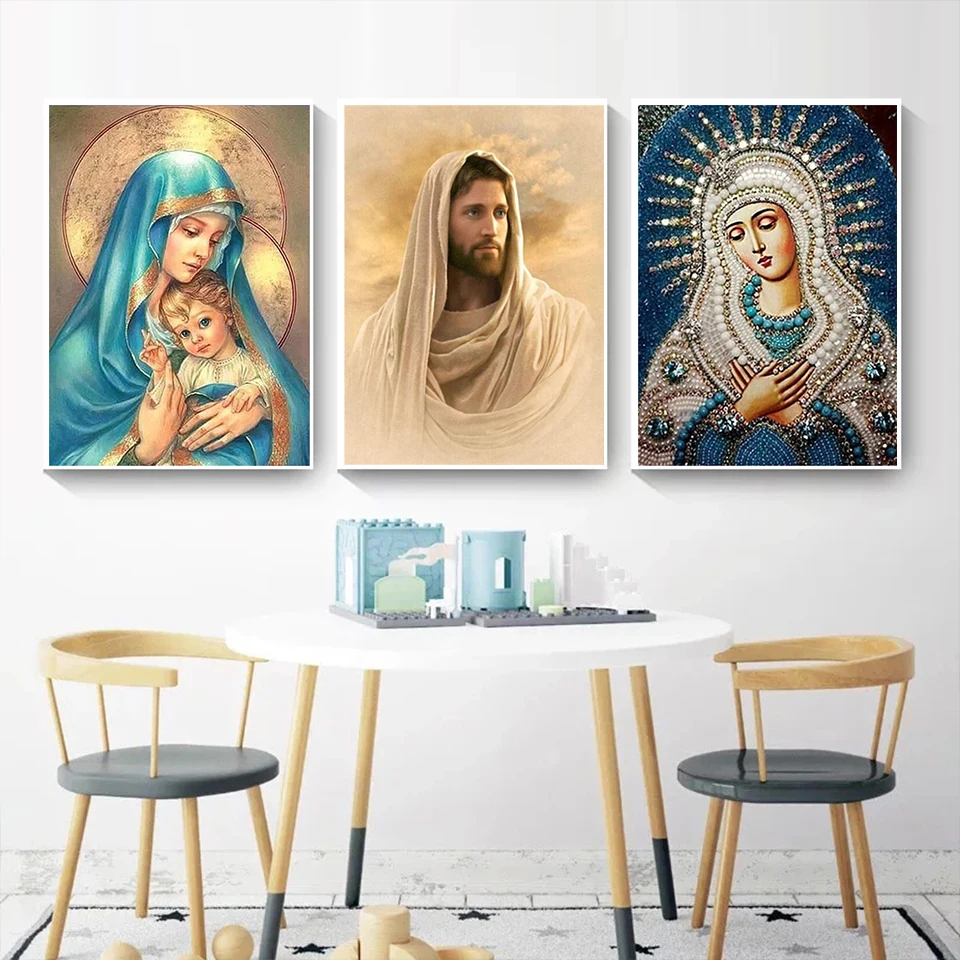 Religious Figure 5D Diamond Painting Belief Diamond  Embroidery DIY Full Drill Rhinestone Craft Wall Art Home Decor Gift