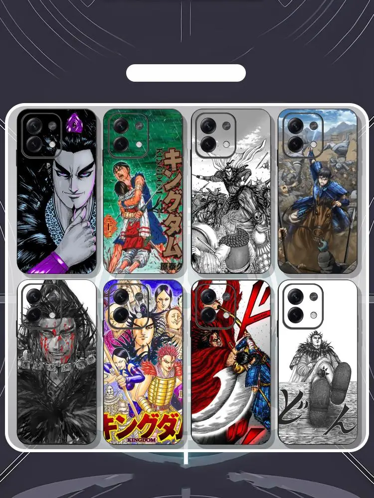 Funda de Teléfono Kingdom Manga Kanki Yasuhisa Hara para Redmi Note 14 13 12 11 Pro Plus S 5G 14C A3, Funda Protectora Negra Suave