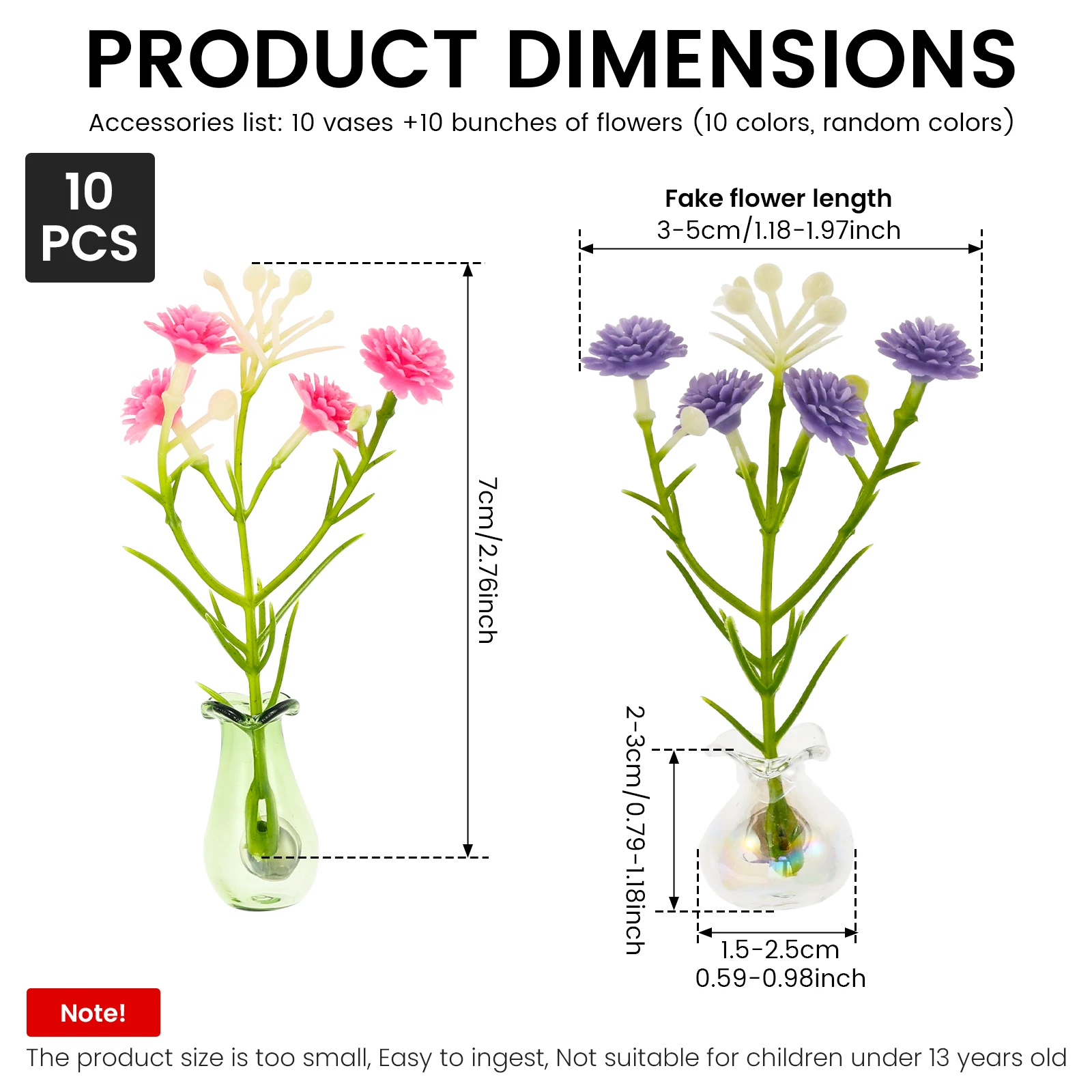 10Pcs Magnetic Ceramic Vase Fridge Magnet 3D Mini Hydroponic Plant Propagation Station for Wall  Refrigerator Modern Decorative