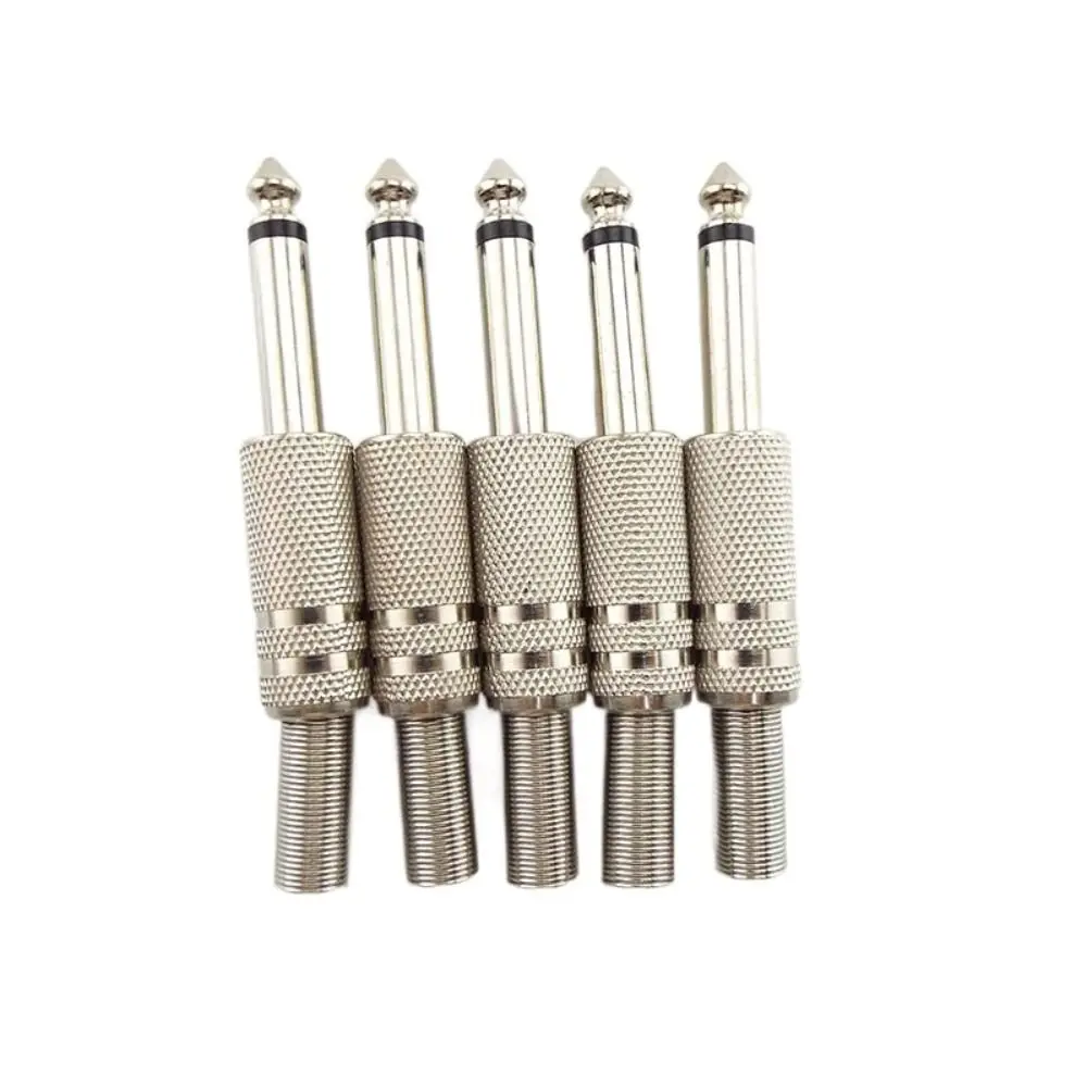 10 Pcs/Pack 6.35mm Male Jack Simple Microphone Soldering Audio Connector 1/4\