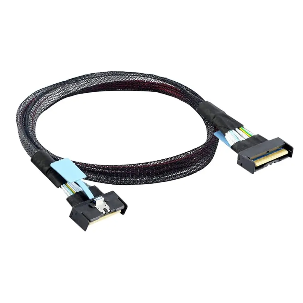 

JavicTech Cool Edge IO MCIO STR PCI-E 5.0 SFF-8654 PCI-E Slimline S-AS 8i to SFF-8654 4.0 MCIO SFF-8654 74PIN Extender Cable