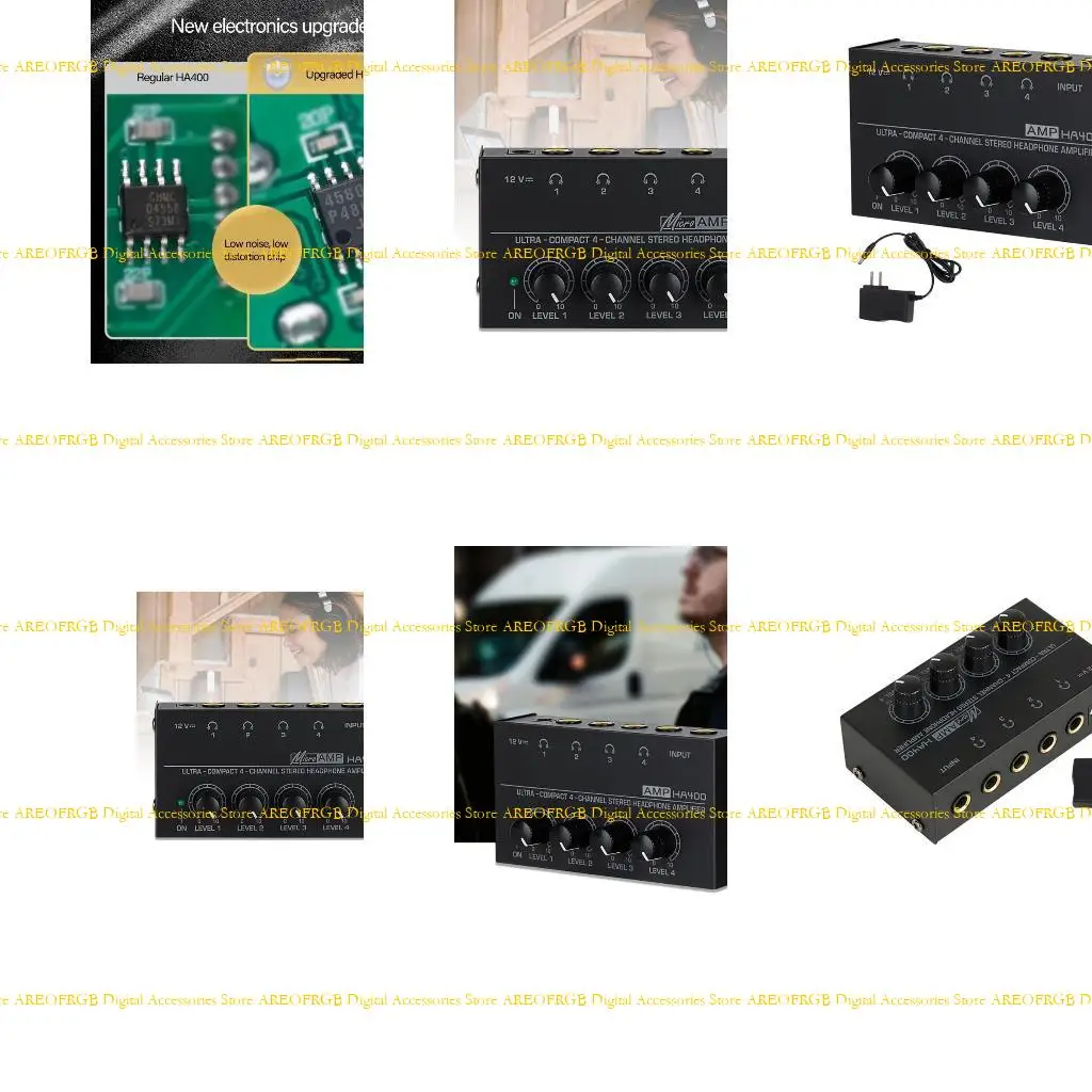 

E21E Advanced 4 Channel Headphone Amplifier JRC4580 Chip Control and Mute Button
