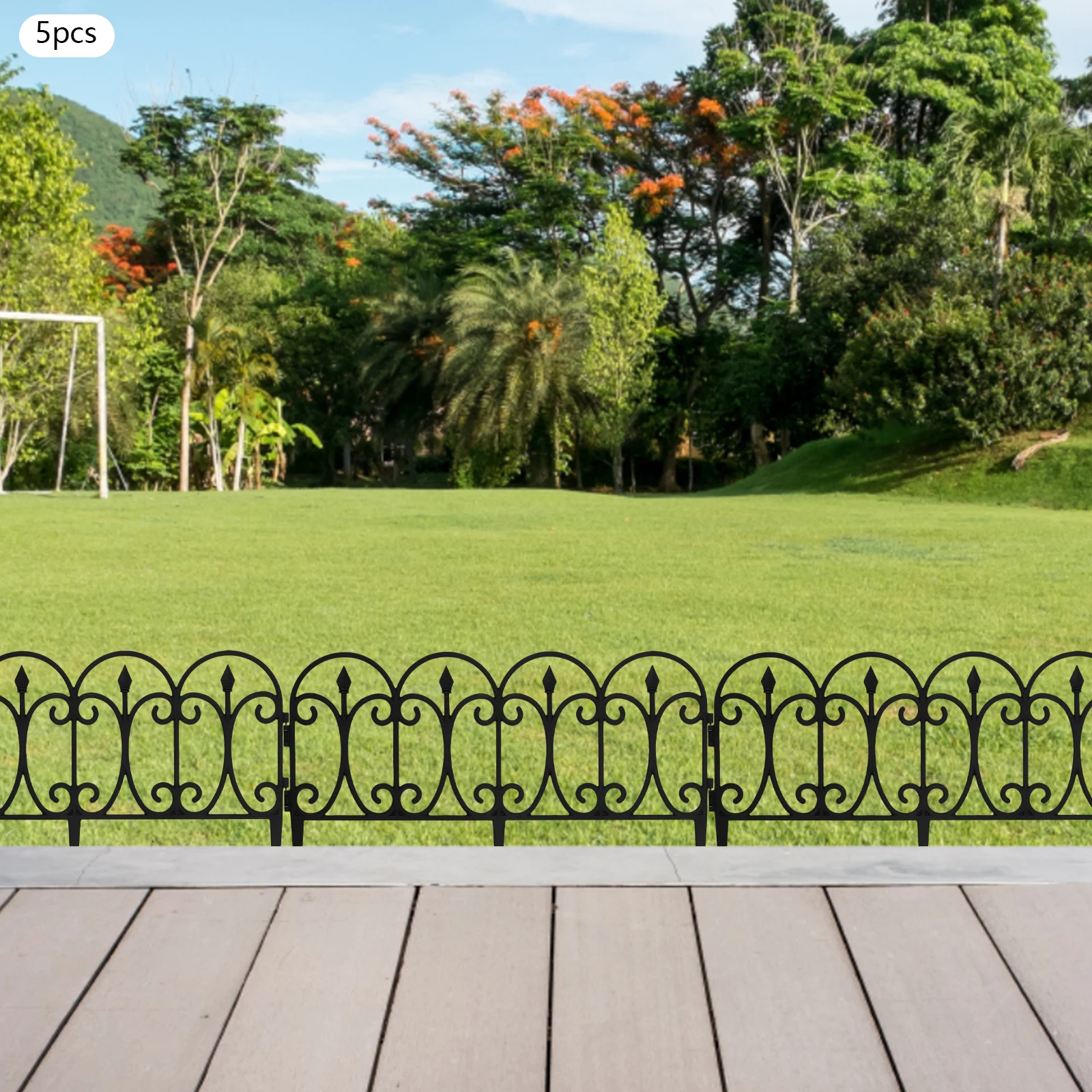 5 unidades de vallas de plástico para jardín, palisadas con clavijas para el suelo y cierres seguros, 58*23 cm cada una, para jardines, granjas, villas, bancos