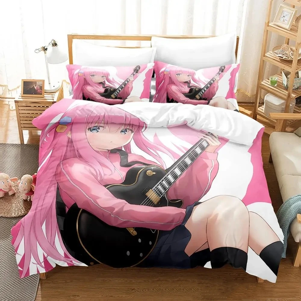 

Gotou Hitori Bedding Set Single Twin Full Queen King Size Bed Set Adult Kid Bedroom Duvetcover Sets Anime parure de lit Bed